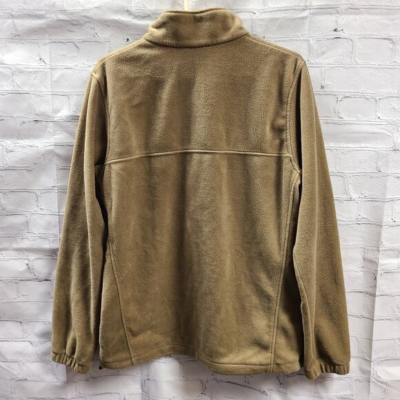Mens Columbia Light Brown Pullover Full Zip Fleece Jacket Sz M - Very Soft - Picture 2 of 4